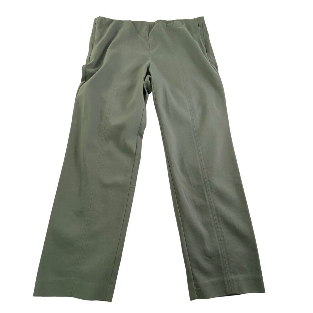 NWT J JILL Coriander Pull On Pants Side Zip Pockets Sz 16‎ Green Work 82-30